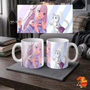 Кружка Re: Zero Эмилия и Пак