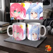 Кружка Virtual youtuber Виртуальный ютубер Сакура Мико и Усада Пекора