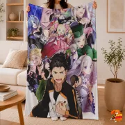 Плед с принтом Re:Zero. Жизнь с нуля в альтернативном мире