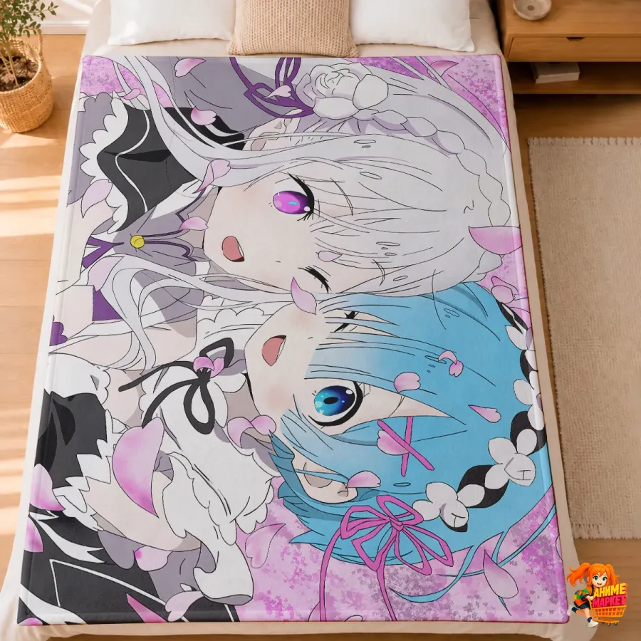 Плед с принтом Re:Zero. Жизнь с нуля в альтернативном мире