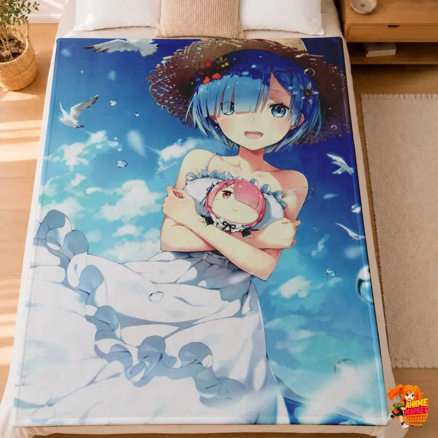 Плед с принтом Re:Zero. Жизнь с нуля в альтернативном мире