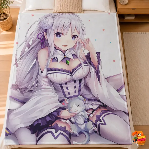 Плед с принтом Re:Zero. Жизнь с нуля в альтернативном мире Плед с принтом Re:Zero. Жизнь с нуля в альтернативном мире