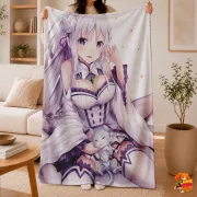 Плед с принтом Re:Zero. Жизнь с нуля в альтернативном мире