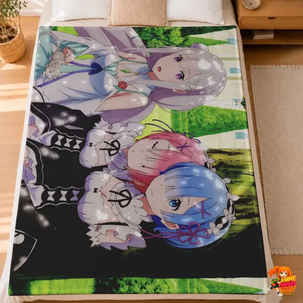 Плед с принтом Re:Zero. Жизнь с нуля в альтернативном мире Плед с принтом Re:Zero. Жизнь с нуля в альтернативном мире