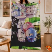 Плед с принтом Re:Zero. Жизнь с нуля в альтернативном мире