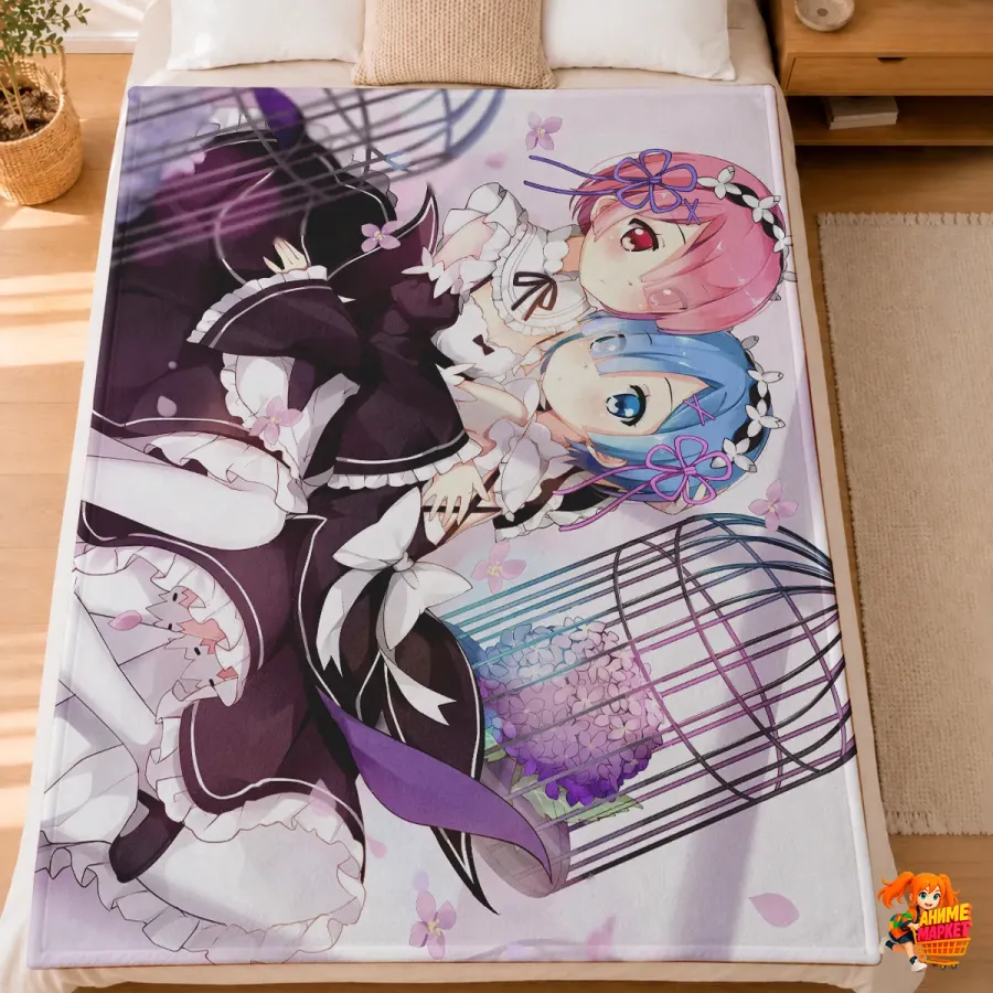 Плед с принтом Re:Zero. Жизнь с нуля в альтернативном мире