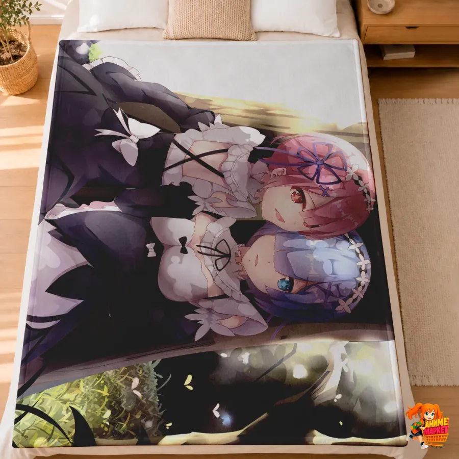 Плед с принтом Re:Zero. Жизнь с нуля в альтернативном мире