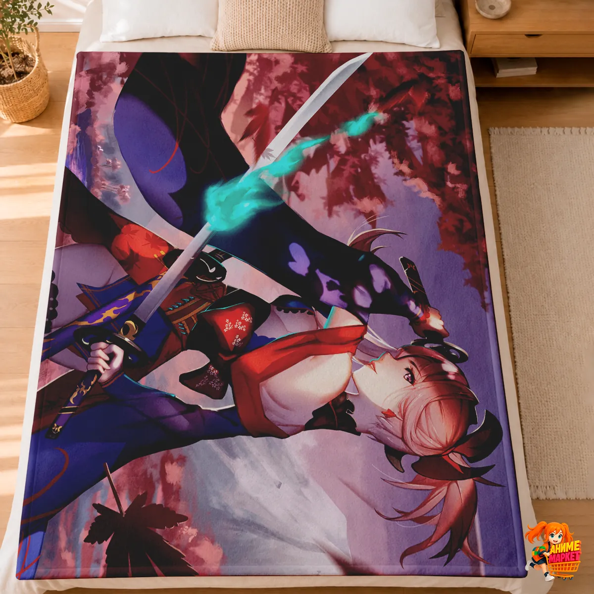 Плед с принтом Fate grand order Миямото Мусаси