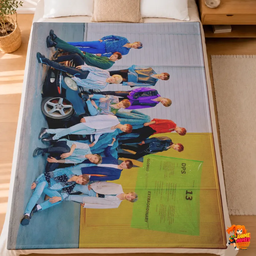 Плед с принтом k-pop Seventeen