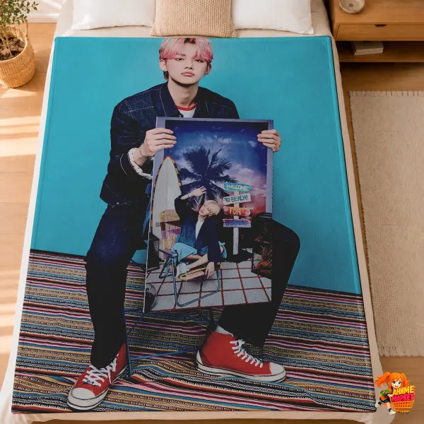 Плед с принтом k-pop TXT Плед с принтом k-pop TXT