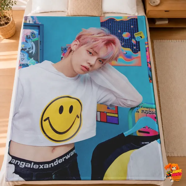 Плед с принтом k-pop TXT Плед с принтом k-pop TXT