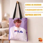 Сумка-шоппер с принтом k-pop BTS Мин Юнги