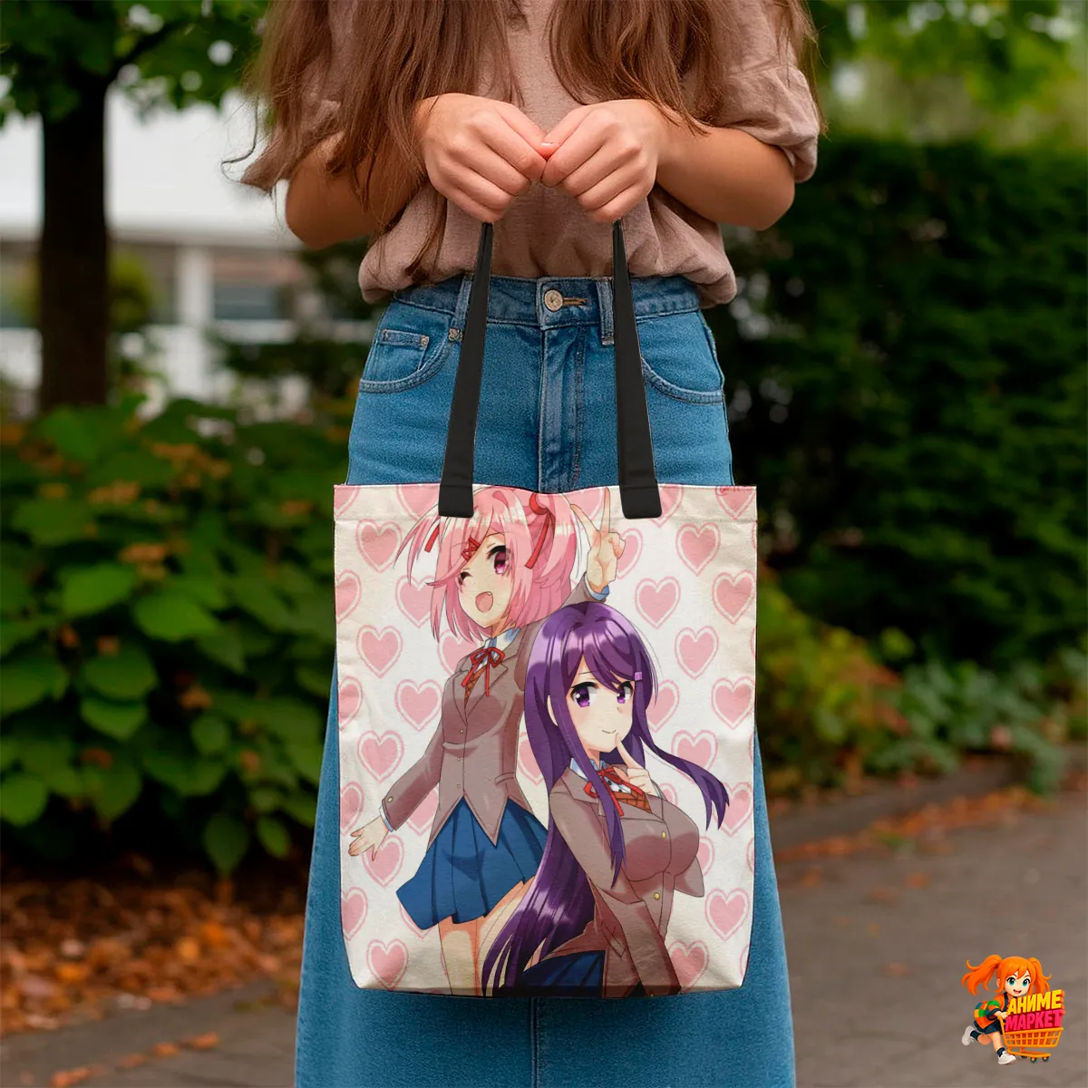 Сумка-шоппер с принтом Doki Doki Literature Club! Юри и Нацуки