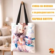 Сумка-шоппер с принтом Genshin Impact Паймон