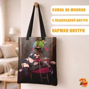 Сумка-шоппер с принтом Genshin Impact Синобу