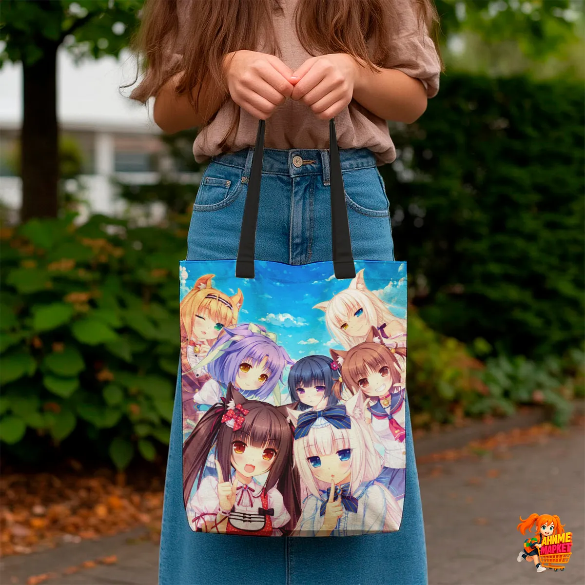 Сумка-шоппер с принтом Nekopara