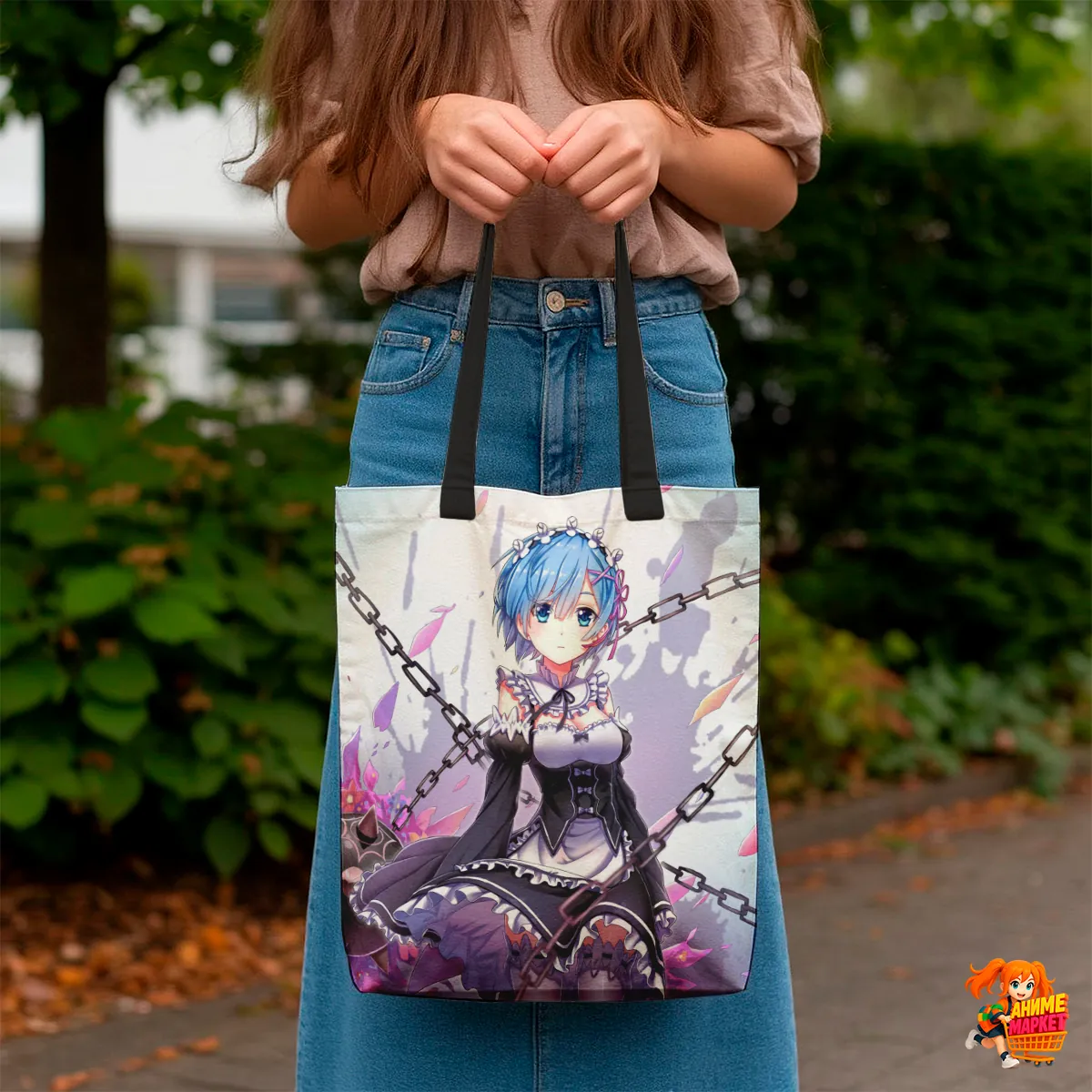 Сумка-шоппер с принтом Re: Zero Рем