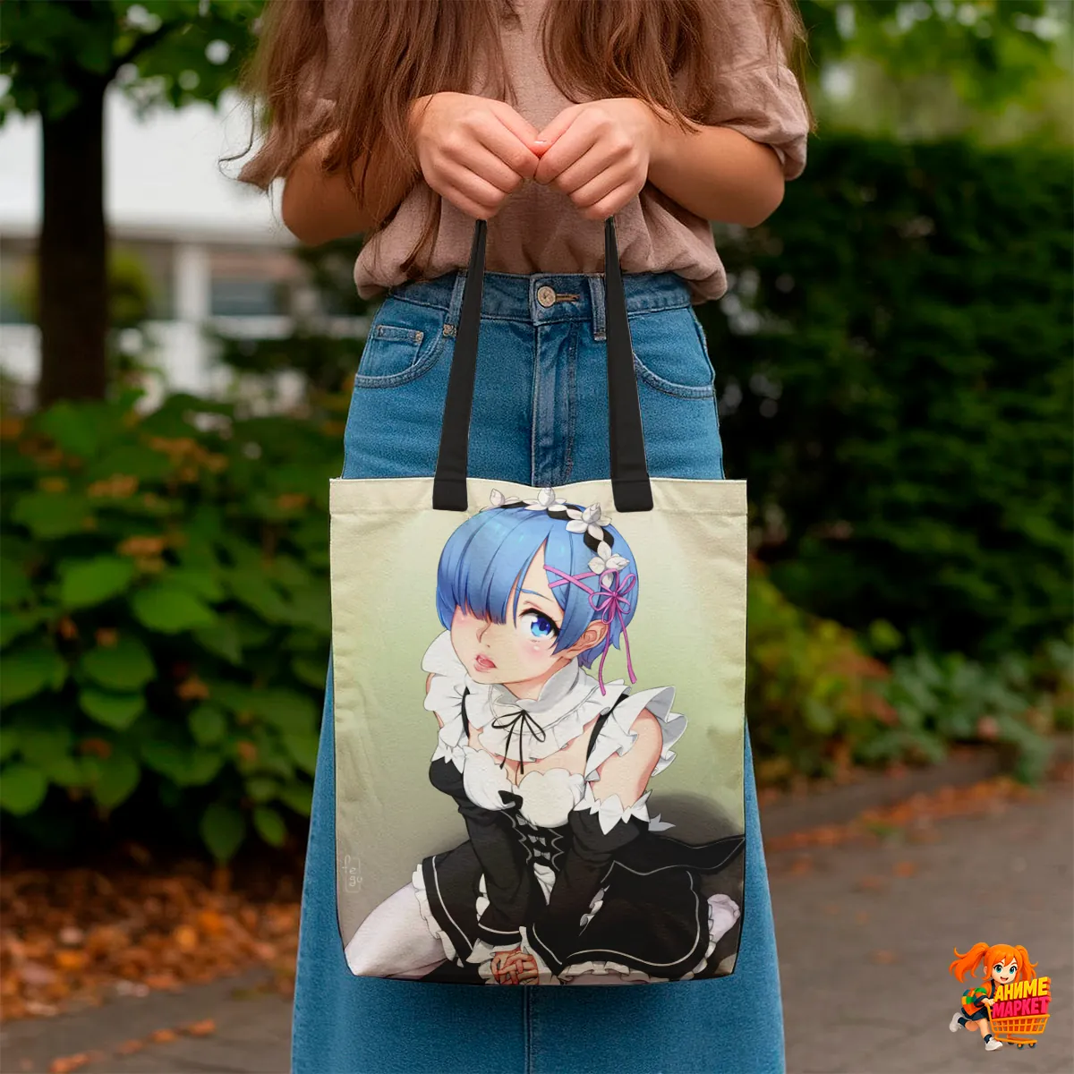 Сумка-шоппер с принтом Re: Zero Рем