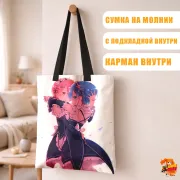 Сумка-шоппер с принтом Re: Zero Рем и Рам
