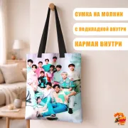 Сумка-шоппер с принтом k-pop SEVENTEEN