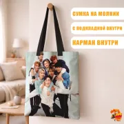 Сумка-шоппер с принтом k-pop Stray Kids