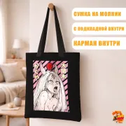 Сумка-шоппер с принтом ахегао