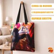 Сумка-шоппер с принтом В поисках божественного рецепта Эрина Накири и Хисако Арато