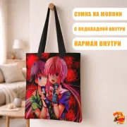 Сумка-шоппер с принтом Дневник будущего Юно Гасай и Юкитеру Амано