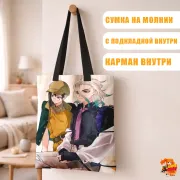 Сумка-шоппер с принтом Доктор Стоун Сэнку Исигами и Гэн Асагири