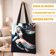 Сумка-шоппер с принтом Клинок, рассекающий демонов Незуко Камадо