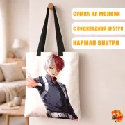 Сумка-шоппер с принтом Моя геройская академия Шото Тодороки