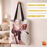 Сумка-шоппер с принтом Человек-бензопила Дэндзи