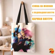 Сумка-шоппер с принтом Юри на льду Юри Кацуки и Виктор Никифоров